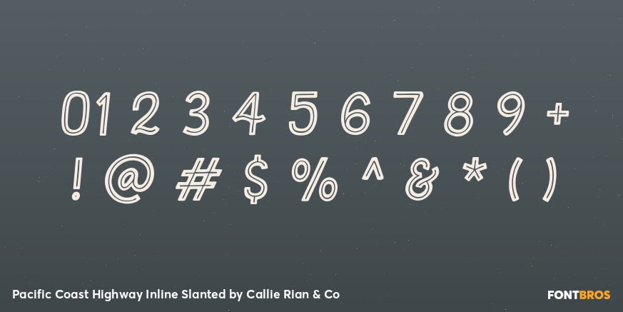 Pacific Coast Highway Inline Slanted Font Poster #4