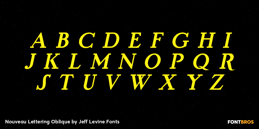 Nouveau Lettering Oblique Font Poster #2