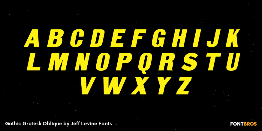 Gothic Grotesk Oblique Font Poster #2