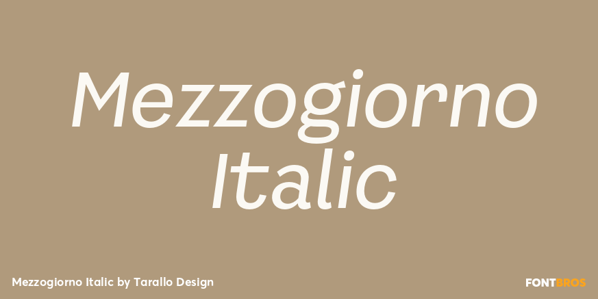 Mezzogiorno Italic Font Poster #1