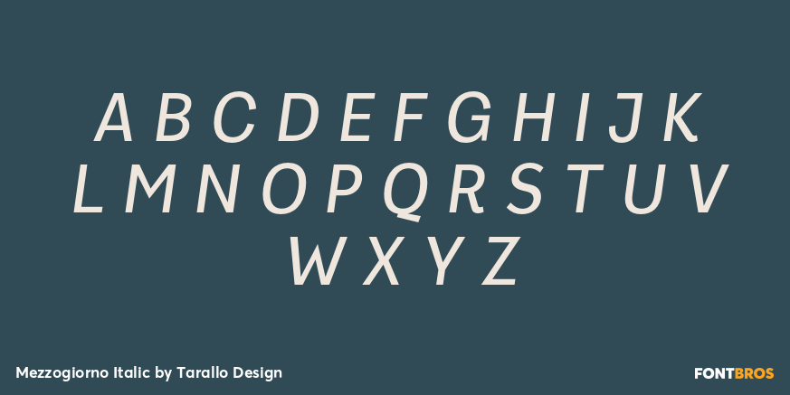 Mezzogiorno Italic Font Poster #2