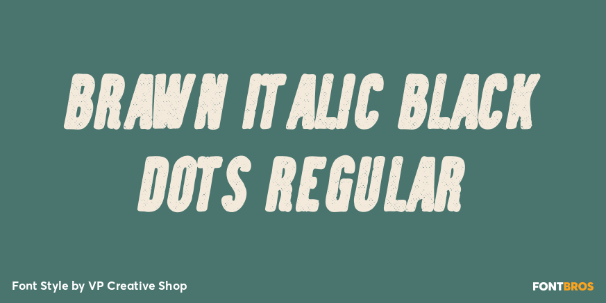 Brawn Italic Black Dots Regular Poster