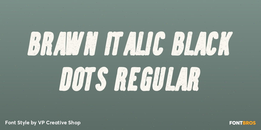 Brawn Italic Black Dots Regular Poster