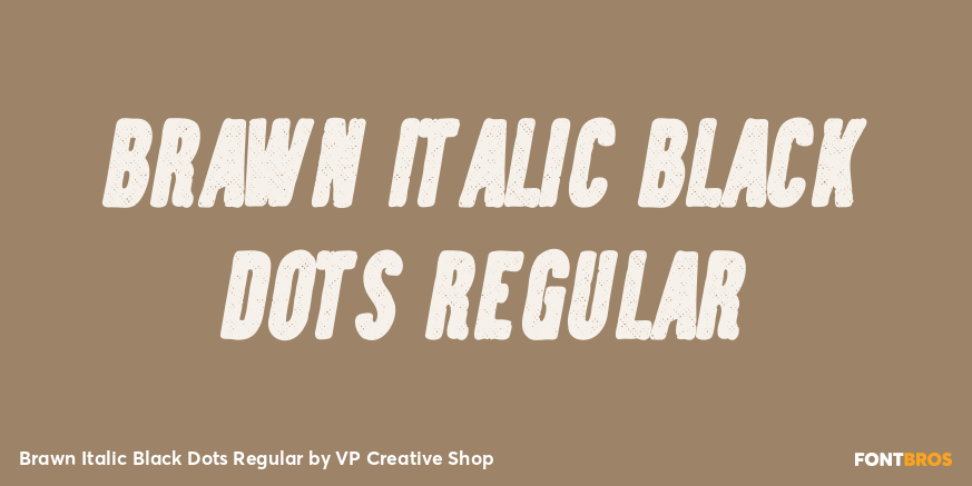 Brawn Italic Black Dots Regular Poster