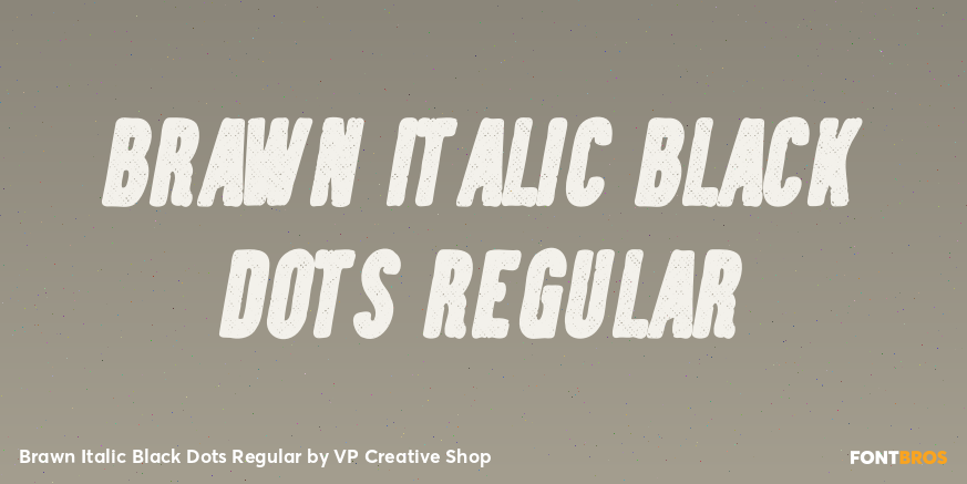 Brawn Italic Black Dots Regular Poster