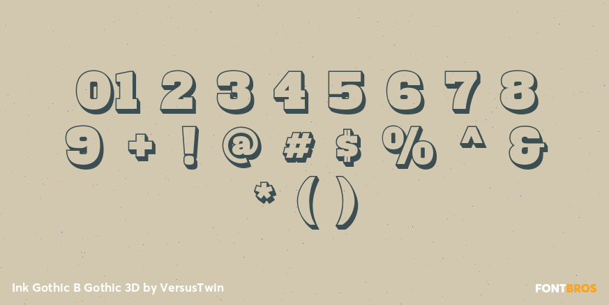 Ink Gothic B Gothic 3D Font Poster #1