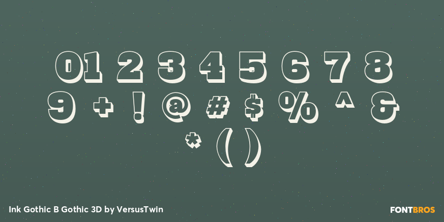 Ink Gothic B Gothic 3D Font Poster #4