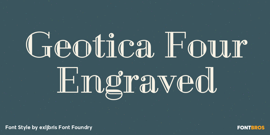 Geotica Four Engraved Font Poster #1