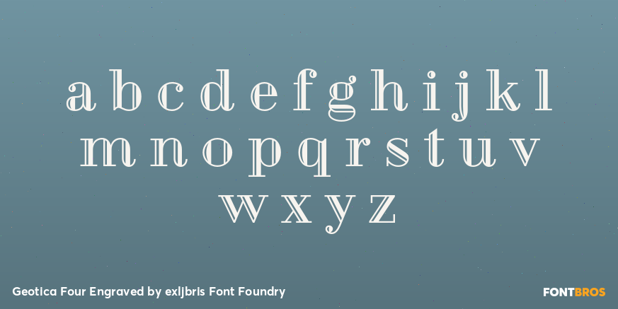 Geotica Four Engraved Font Poster #3