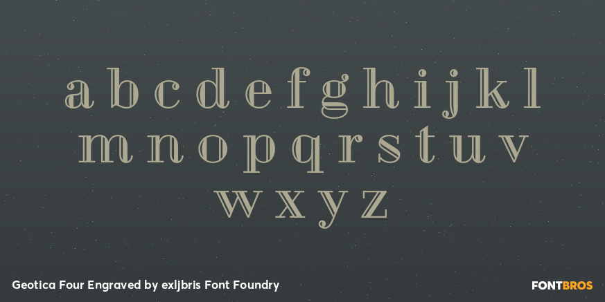 Geotica Four Engraved Font Poster #1