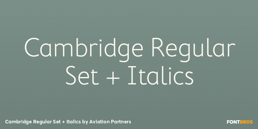 Cambridge Regular Set + Italics Poster