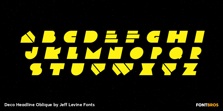 Deco Headline Oblique Font Poster #3