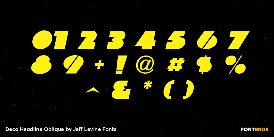 Deco Headline Oblique Font Poster #4