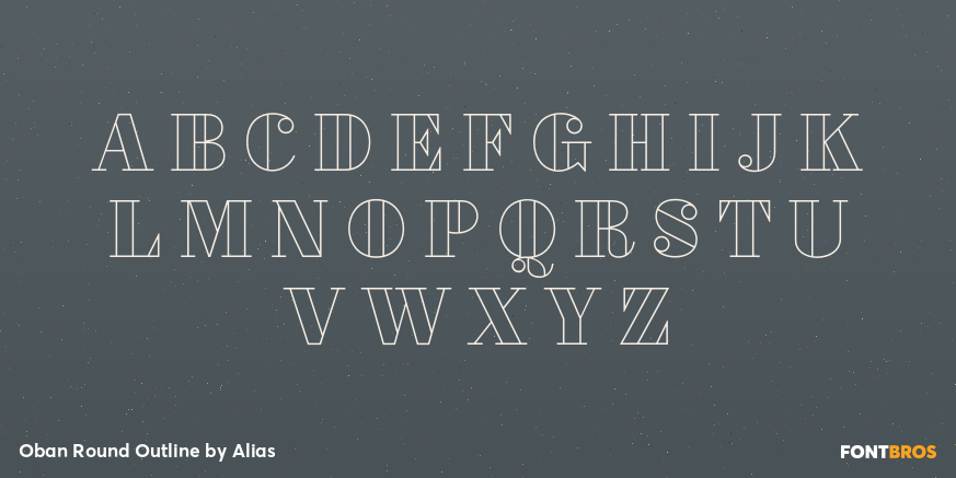 Oban Round Outline Font Poster #2