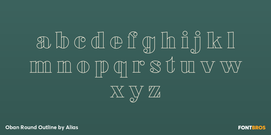 Oban Round Outline Font Poster #3