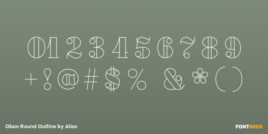 Oban Round Outline Font Poster #4