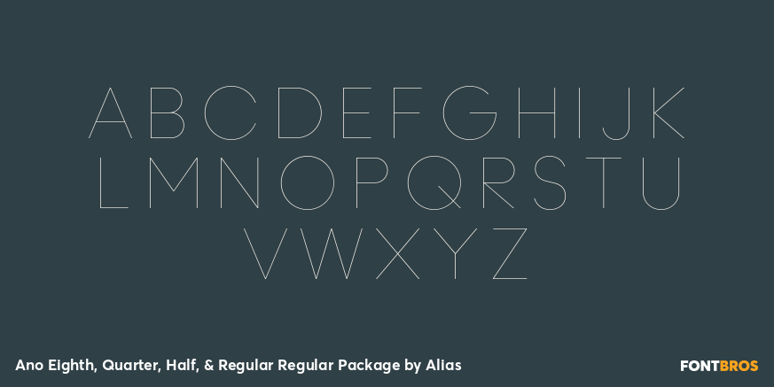 Ano Eighth, Quarter, Half, & Regular Regular Package Font Poster #2
