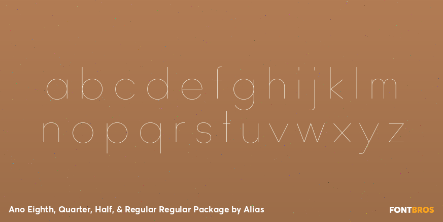 Ano Eighth, Quarter, Half, & Regular Regular Package Font Poster #3