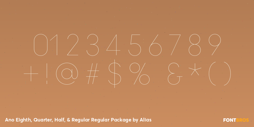 Ano Eighth, Quarter, Half, & Regular Regular Package Font Poster #4