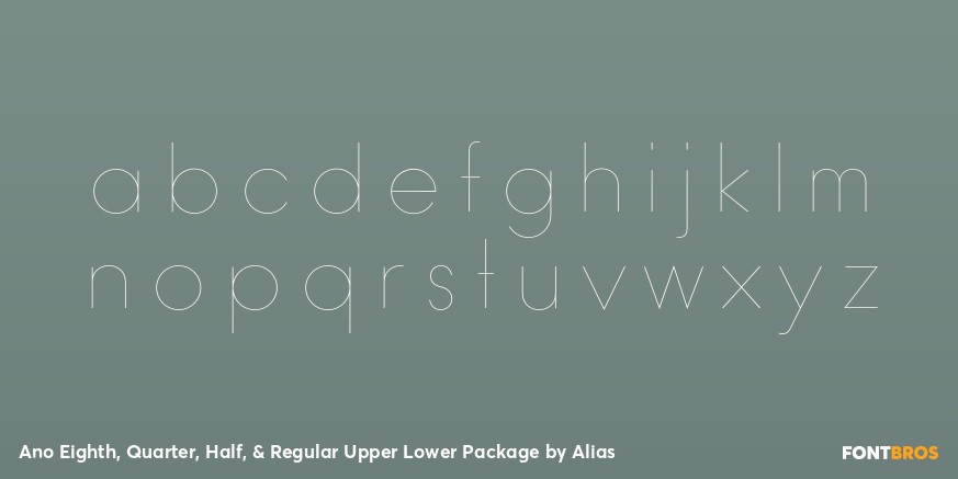 Ano Eighth, Quarter, Half, & Regular Upper Lower Package Font Poster #3