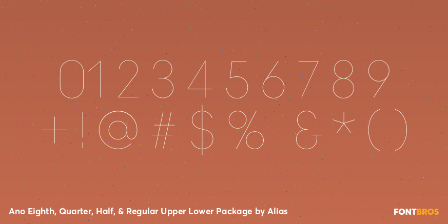 Ano Eighth, Quarter, Half, & Regular Upper Lower Package Font Poster #4