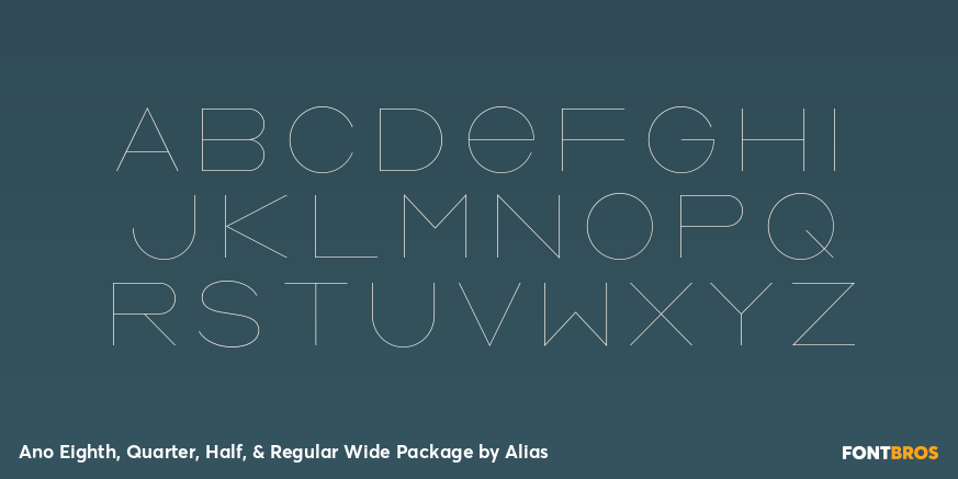 Ano Eighth, Quarter, Half, & Regular Wide Package Font Poster #2