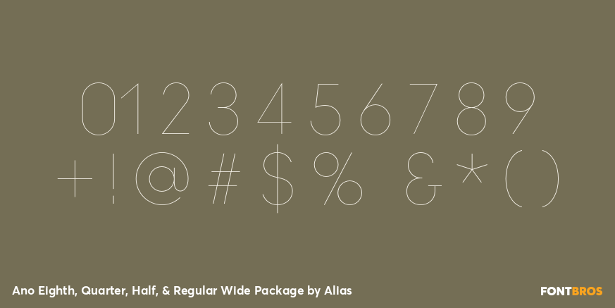 Ano Eighth, Quarter, Half, & Regular Wide Package Font Poster #4