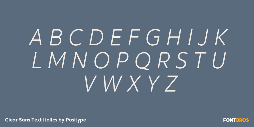 Clear Sans Text Italics Font Poster #2