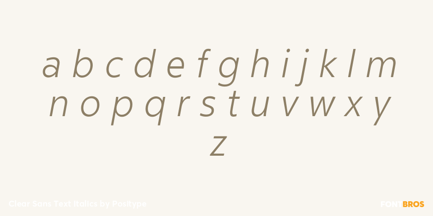 Clear Sans Text Italics Font Poster #3