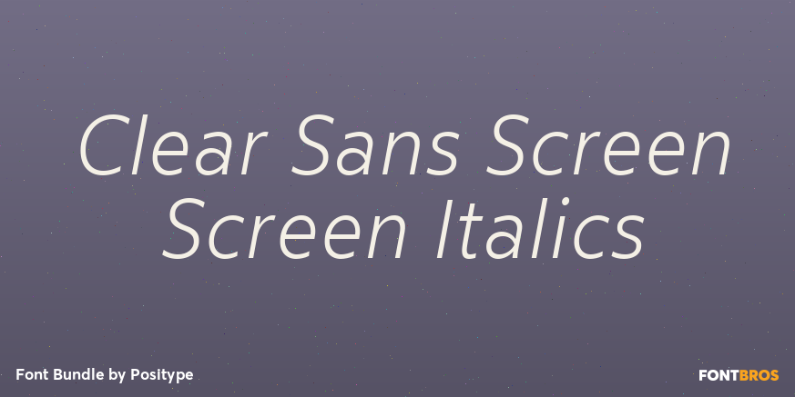 Clear Sans Screen Screen Italics Font Poster #1