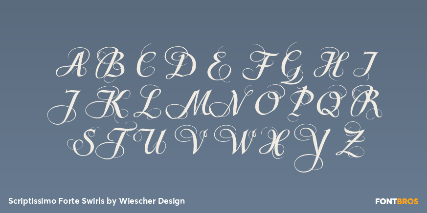 Scriptissimo Forte Swirls Font Poster #2