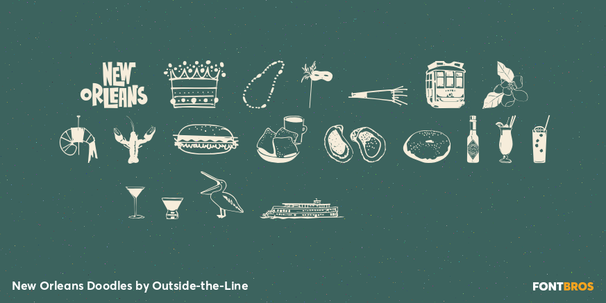 New Orleans Doodles Font Poster #2