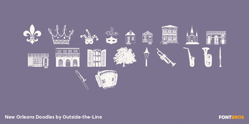 New Orleans Doodles Font Poster #1
