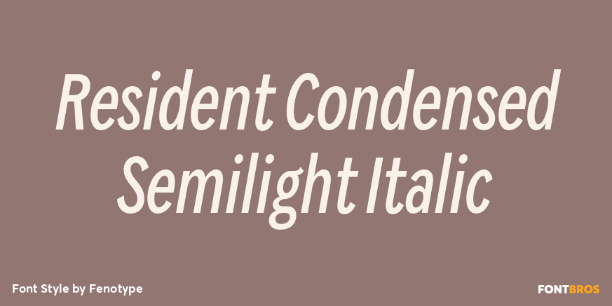 Resident Condensed Semilight Italic Poster