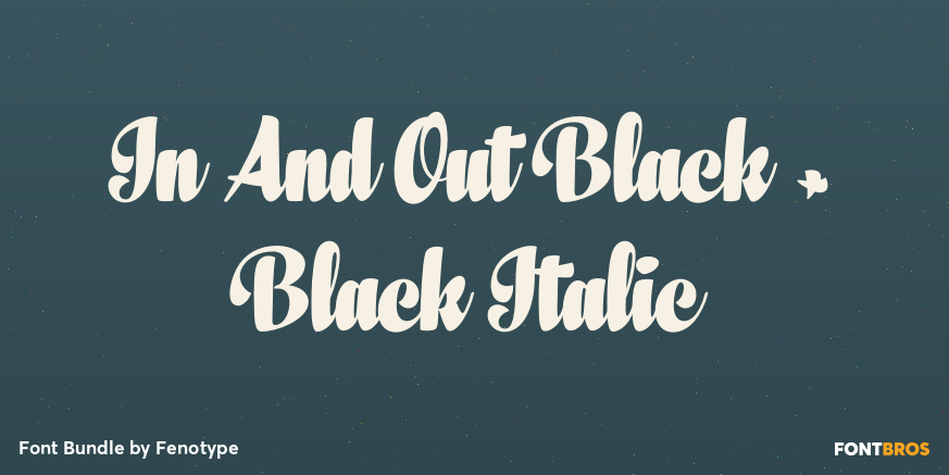 In And Out Black + Black Italic Font Poster #1