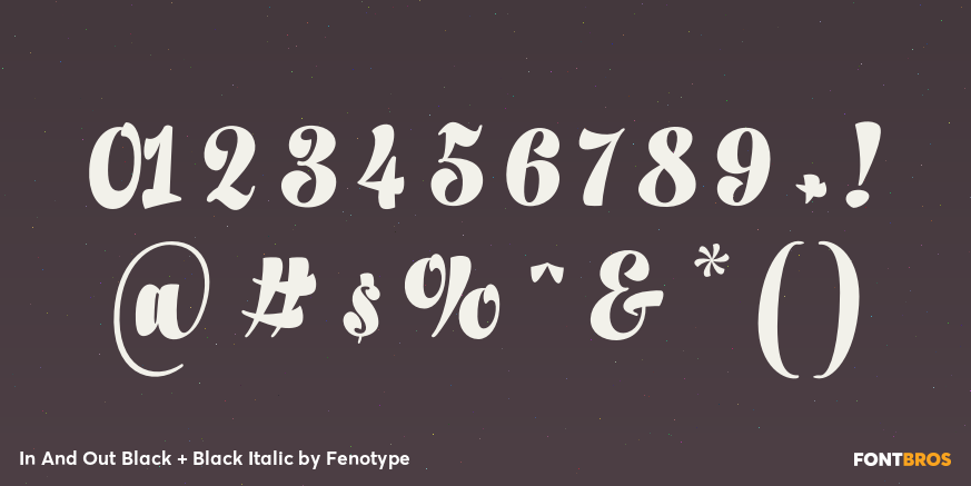 In And Out Black + Black Italic Font Poster #1