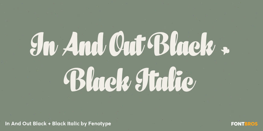 In And Out Black + Black Italic Font Poster #1