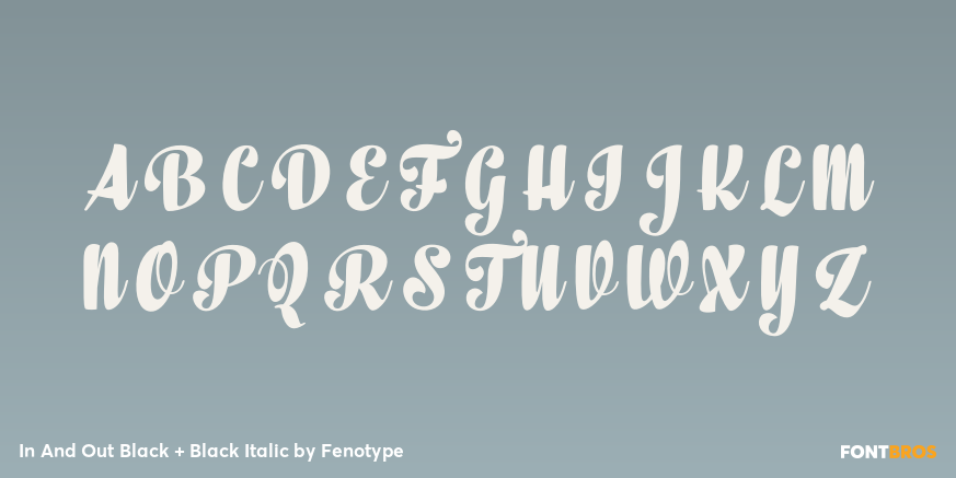 In And Out Black + Black Italic Font Poster #1