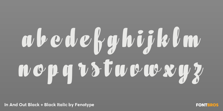 In And Out Black + Black Italic Font Poster #1