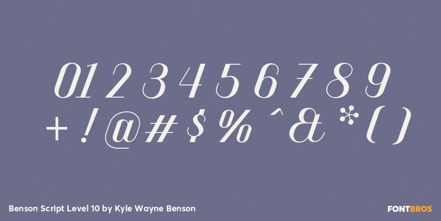 Benson Script Level 10 Font Poster #1