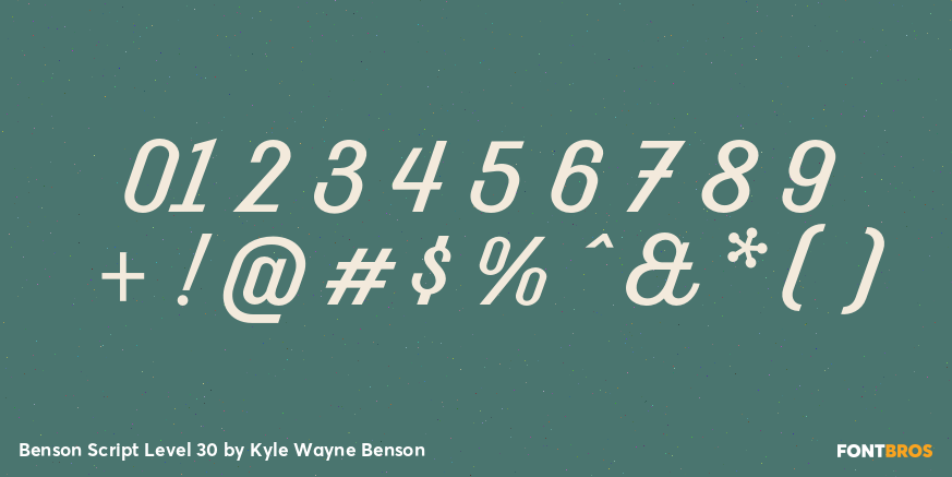 Benson Script Level 30 Font Poster #1