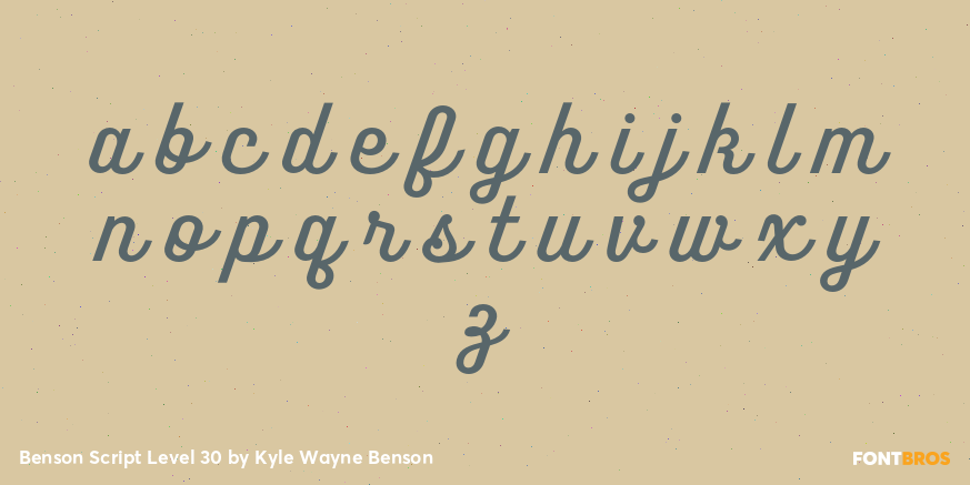 Benson Script Level 30 Font Poster #1