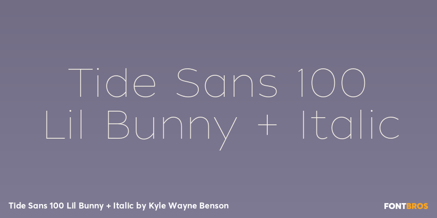 Tide Sans 100 Lil Bunny + Italic Font Poster #1