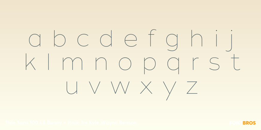 Tide Sans 100 Lil Bunny + Italic Font Poster #3