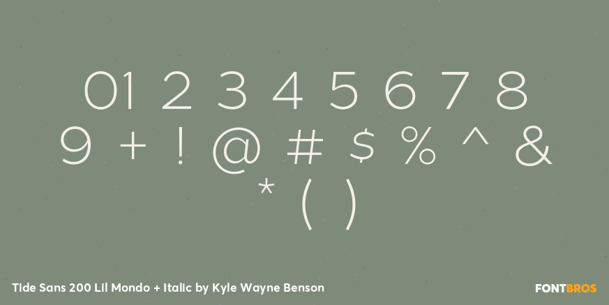 Tide Sans 200 Lil Mondo + Italic Font Poster #1