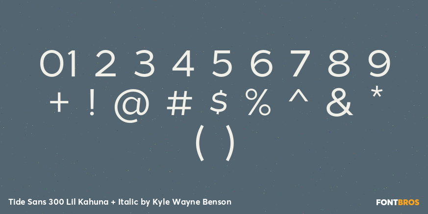 Tide Sans 300 Lil Kahuna + Italic Font Poster #1