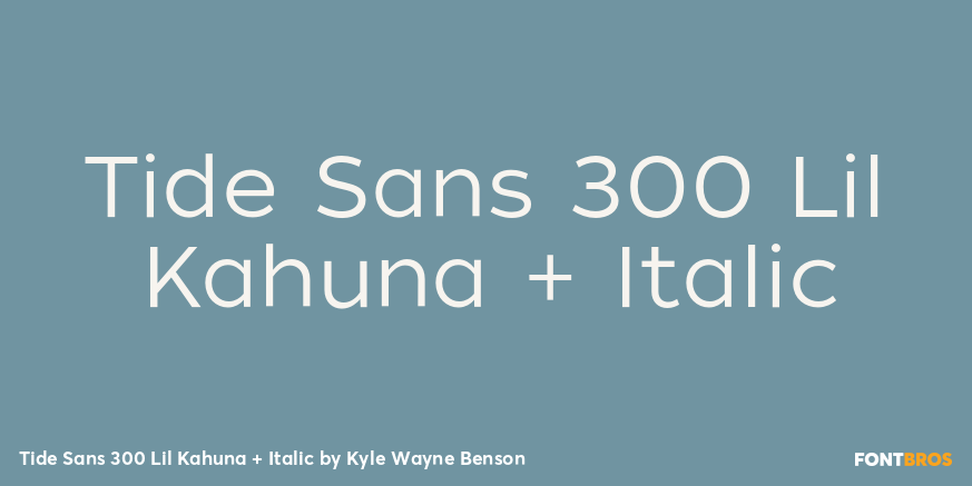 Tide Sans 300 Lil Kahuna + Italic Font Poster #1