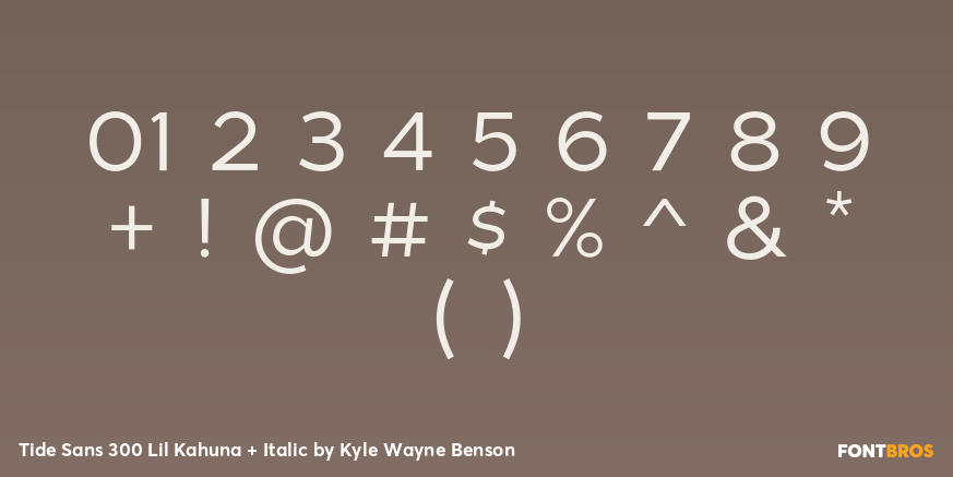 Tide Sans 300 Lil Kahuna + Italic Font Poster #4