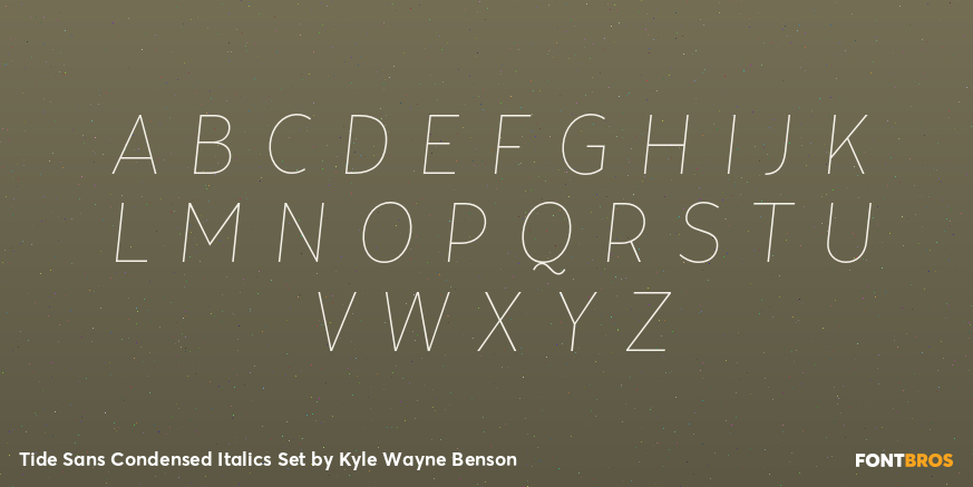 Tide Sans Condensed Italics Set Font Poster #2