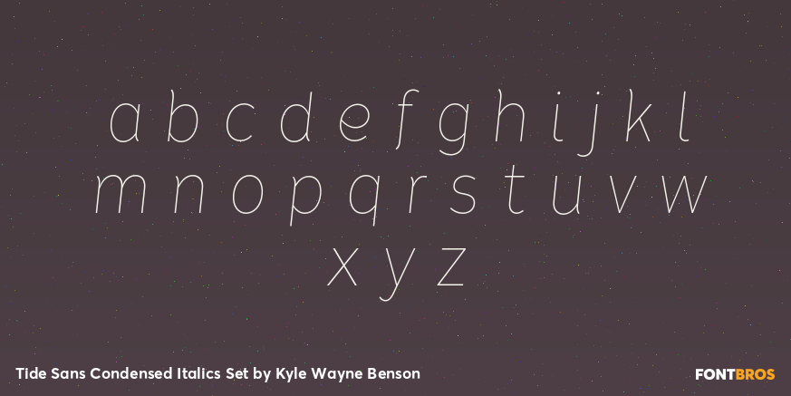 Tide Sans Condensed Italics Set Font Poster #3